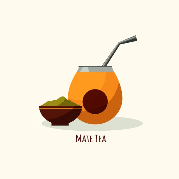 Векторный чай в плоском стиле. Изолированная плоская иллюстрация — стоковый вектор