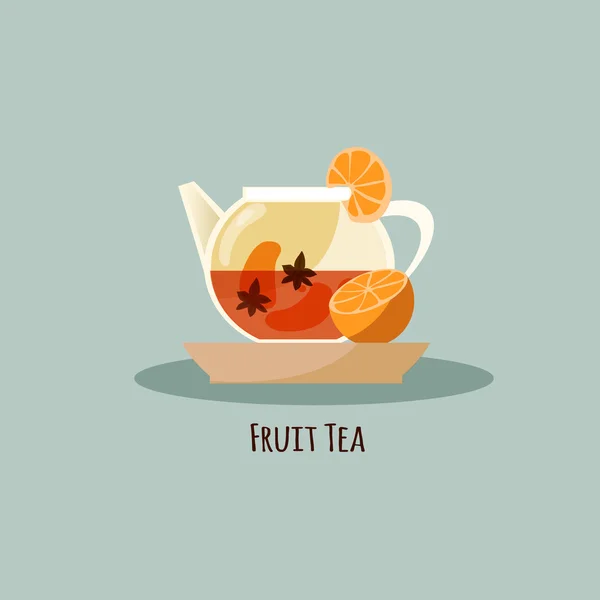Icono de té de fruta Vector de stock