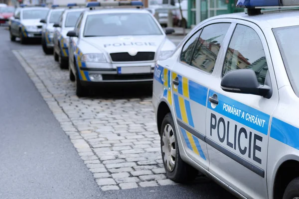 Auto della polizia ceca Immagine Stock