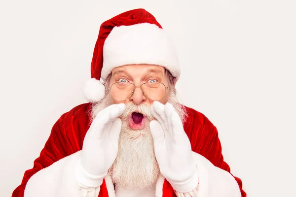 Gelukkig Nieuwjaar! Santa Claus groet met feestdagen — Stockfoto