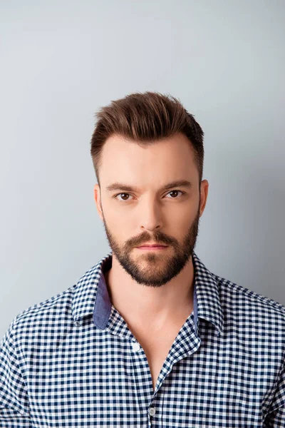 Portrait of confident serious young bearded businessman — Stock Photo, Image