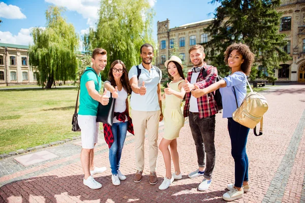 ¡La educación es genial! ¡Futuro exitoso para la juventud inteligente! Seis attrac —  Fotos de Stock