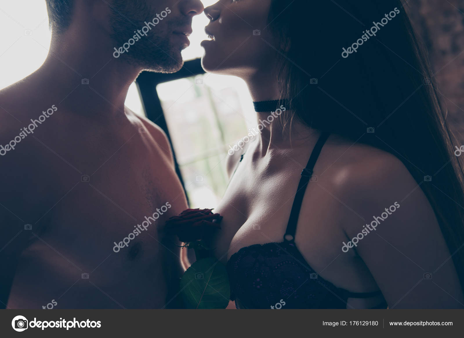 Cropped close up photo of long desired passionate seductive kiss Stock Photo by ©deagreez1 176129180 pic