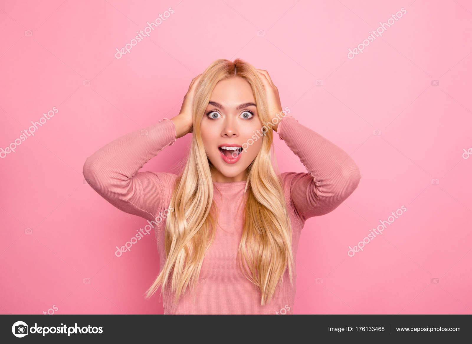Photo of Excited Crazy Barbie Doll Staring Camera Disbelief