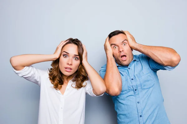 Porträt von süß, attraktiv, lieblich, niedlich, flippig, verängstigt, — Stockfoto