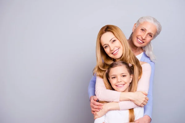 Portrait of charming beautiful friendly king supportive cute fam — Stock Photo, Image