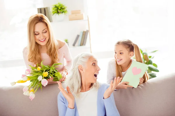 Odchod do důchodu přátelství mateřství štěstí generace důchodce — Stock fotografie