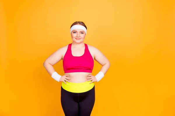 Soins et sport m'aideront à être en bonne santé ! Portrait de gai — Photo