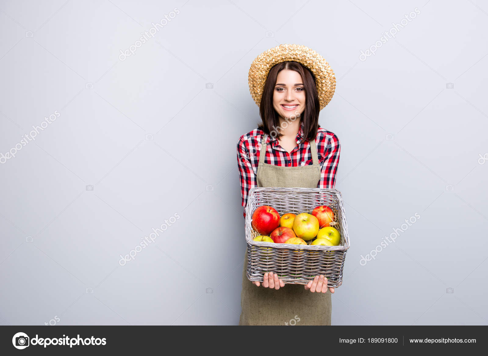 Fruit Tree Pick Buy Present Show Demonstrate Market Checkered Sh Stock Photo Image By C Deagreez1 189091800