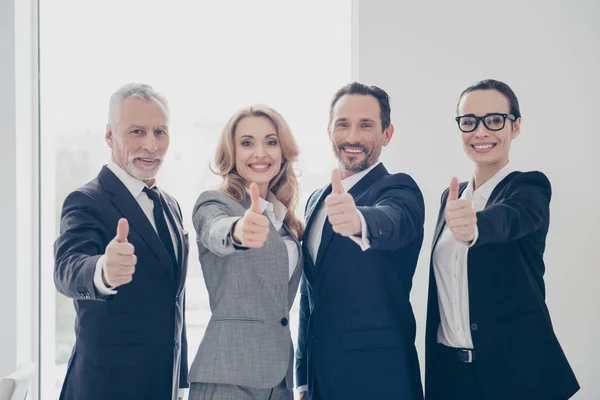 Retrato de negocio atractivo, alegre, seguro, elegante pe — Foto de Stock