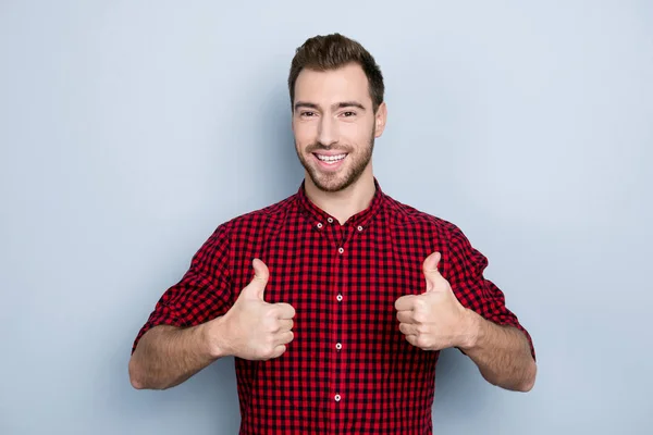 Maak je niet druk! Je bent geweldig! Portret van opgewonden vrolijke toevertrouwen — Stockfoto