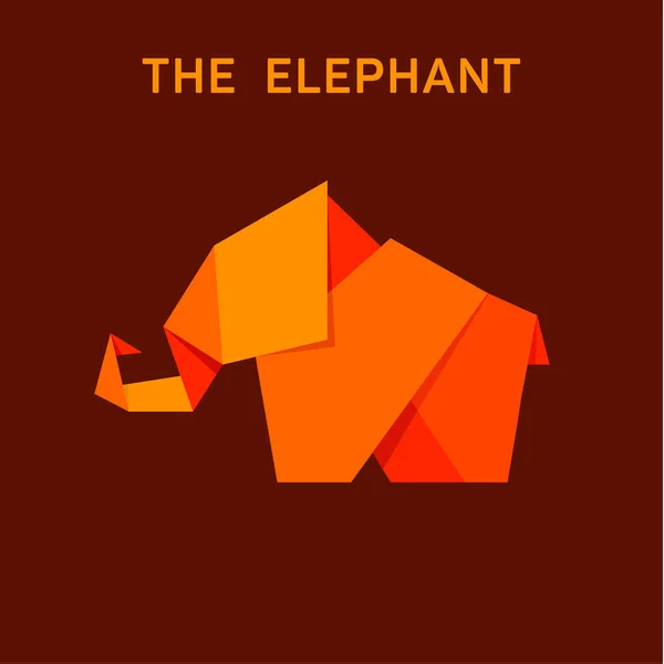 大象平风格设计插图动物折纸多边形 — 图库矢量图片