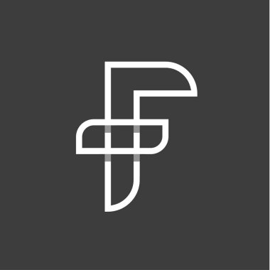 F harfi kısaltma Hanedanlık armaları vektör çizimler bir modern klasik düz eğilim tarzı