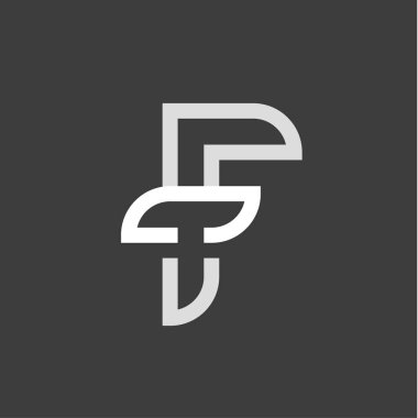 F harf kısaltma sign Hanedanlık armaları logo vektör çizimler bir modern klasik düz eğilim tarzda işaretlemek