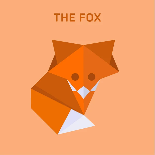 Fox origami vector ilustración de polígonos planos — Vector de stock