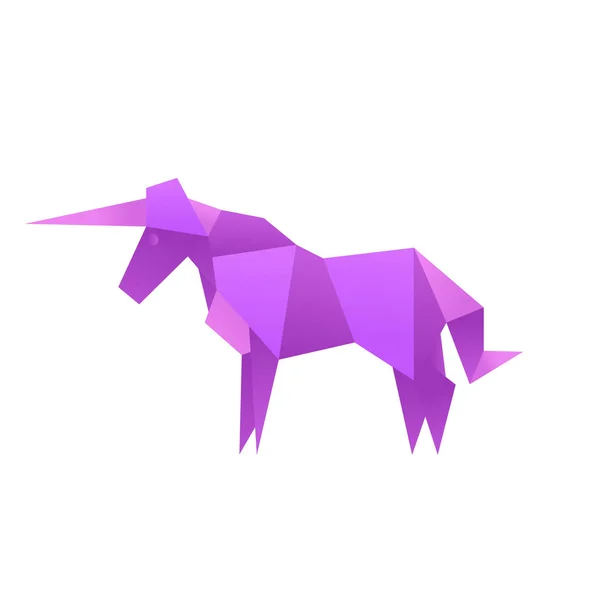 Animales Unicornio origami vector ilustración — Vector de stock