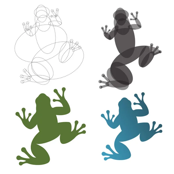 Жаба лягушка, иллюстрации, строительный знак золотого сечения тренд логотип — стоковый вектор