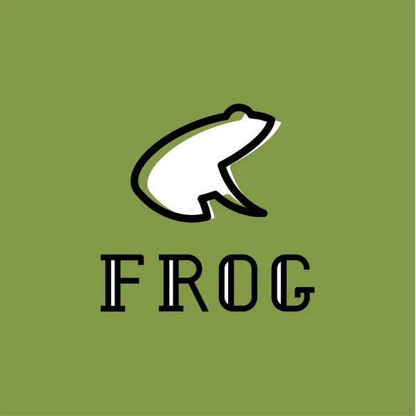 Kurbağa logo illüstrasyon işareti vektör eğilim işaretlemek — Stok Vektör