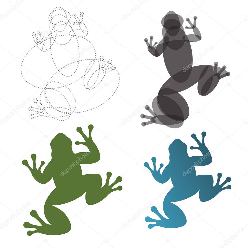 Toad frog, illustrations, construction mark the golden ratio trend logo