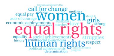 Eşit haklar kelime bulutu