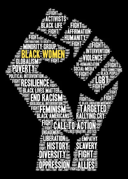 Black Women Word Cloud — Stock Vector