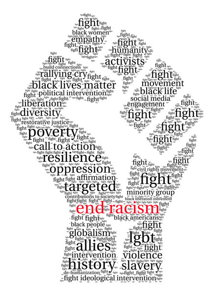 Слово "покончить с расизмом"
