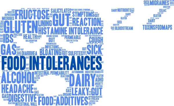 Intolerancias alimentarias Word Cloud — Vector de stock