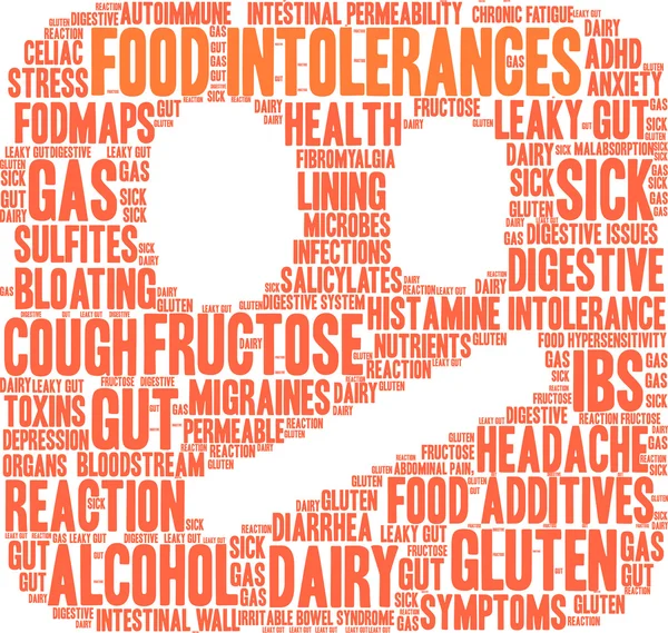 Intolerancias alimentarias Word Cloud — Vector de stock