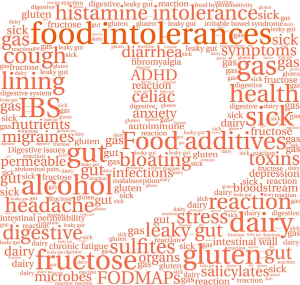 Intolerancias alimentarias Word Cloud — Vector de stock