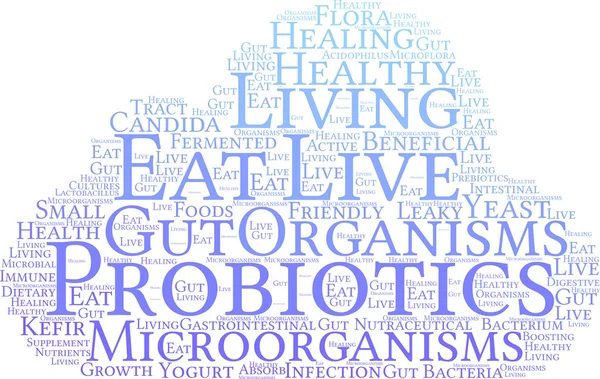 Probióticos Word Cloud — Vector de stock