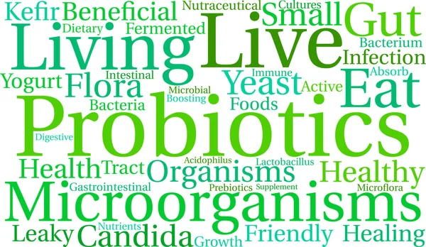 Probióticos Word Cloud — Vector de stock