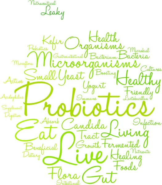 Probióticos Word Cloud — Vector de stock