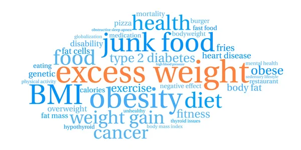 Excess Weight Word Cloud — Stock Vector