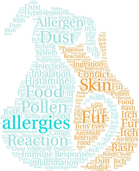 Allergies mot nuage — Image vectorielle