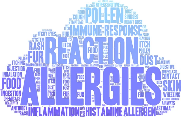 Alergias Word Cloud — Vector de stock