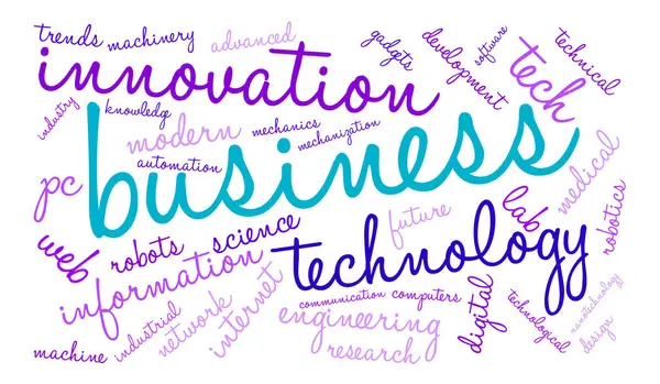 Negócios tecnologia palavra nuvem —  Vetores de Stock