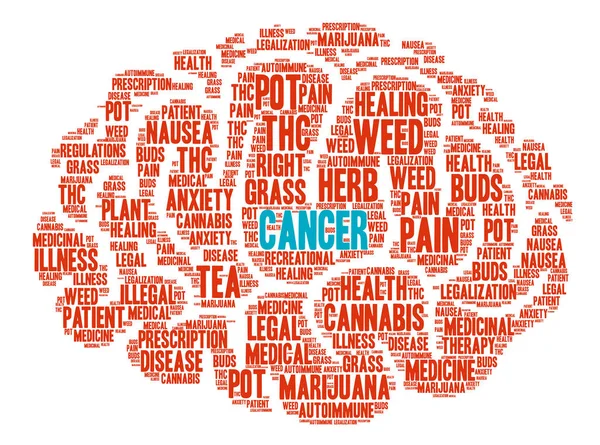 Cancer Marijuana Word Cloud — Stock Vector