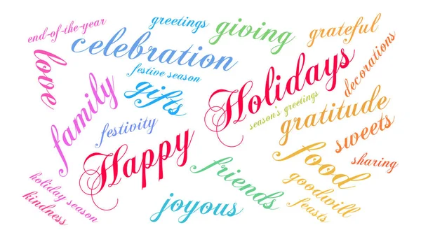 Joyeuses Fêtes Word Cloud — Image vectorielle