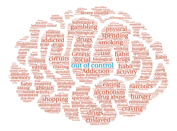 Out Of Control Brain Word Cloud — Stock Vector