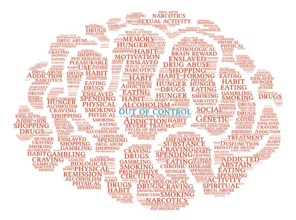 Out Of Control Brain Word Cloud — Stock Vector