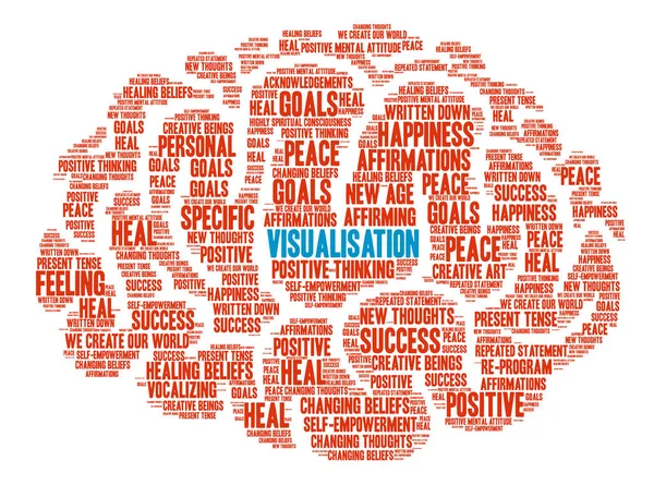 Visualización Cerebro Palabra Nube — Vector de stock