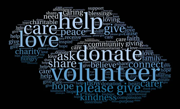 Volunteer Word Cloud — Stock Vector