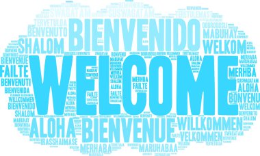 Uluslararası hoş geldiniz kelime bulutu