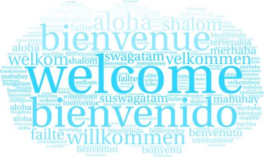 Uluslararası hoş geldiniz kelime bulutu