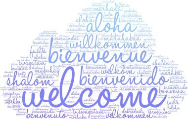 Uluslararası hoş geldiniz kelime bulutu