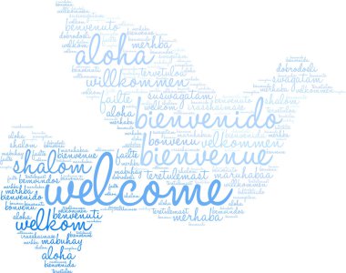 Uluslararası hoş geldiniz kelime bulutu