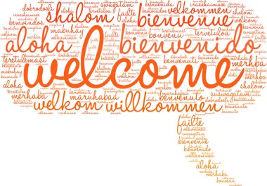 Uluslararası hoş geldiniz kelime bulutu