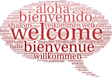 Uluslararası hoş geldiniz kelime bulutu