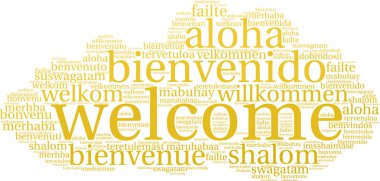 Uluslararası hoş geldiniz kelime bulutu
