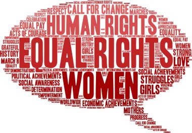 Eşit haklar kelime bulutu